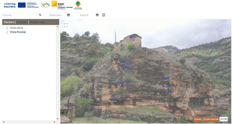 Equipement installé sur le cas d'étude: l'ermitage de la Mare de Déu del Castell de Rivert / Equipos instalados en el estudio de caso: la ermita de la Mare de Déu del Castell de Rivert / Equipament instal·lat al cas pràctic: l'ermita de la Mare de Déu del Castell de Rivert (Conca de Dalt, ES)
